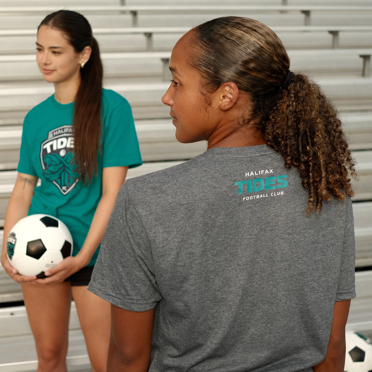 Grey & Back of Teal Halifax Tides FC Shirts