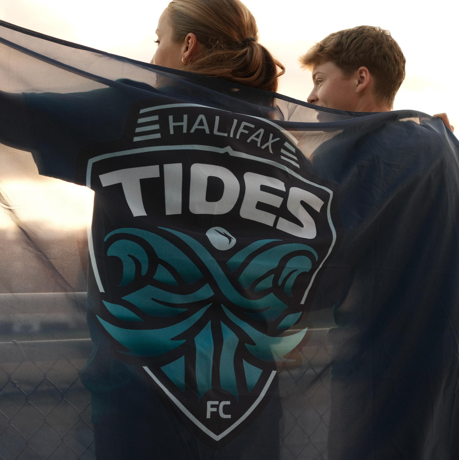 Halifax Tides FC Flap Wrapped around soccer players