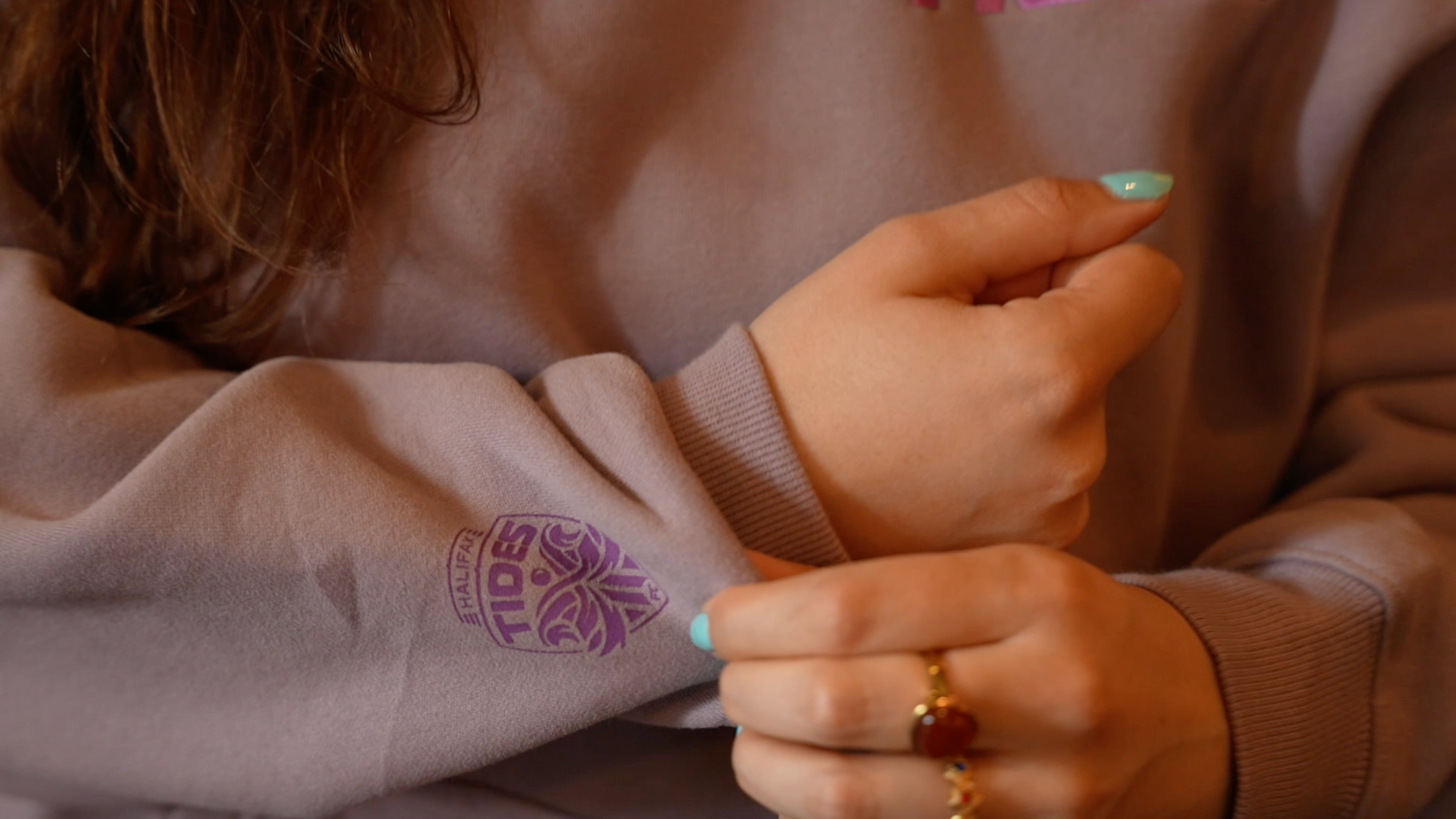 Sleeve Crest Purple Hoodie